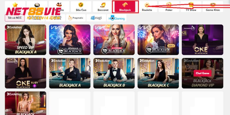 Bạn lựa chọn bàn cược Blackjack phù hợp