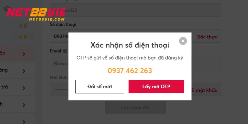 Bạn tiến hành cập nhật số điện thoại dễ dàng