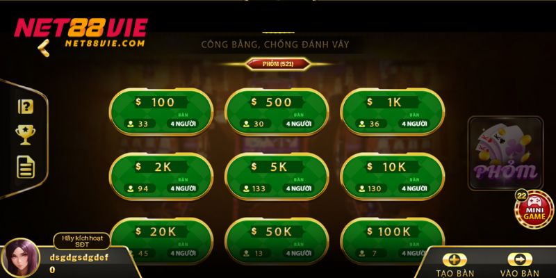 Game bài Phỏm uy tín tại nhà cái NET88
