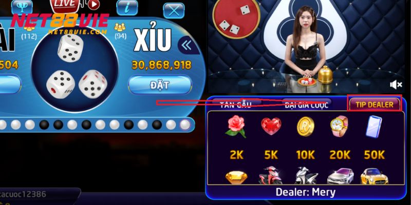 Tip cho dealer người thật để thể hiện sự yêu thích của mình